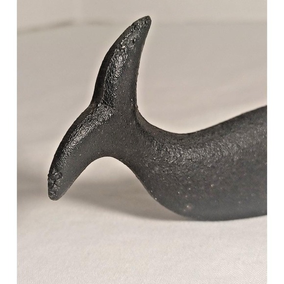 Vintage Cast Iron Whale Figurine Paperweight Black 4" Inch Small Statue Heavy - Picture 8 of 8